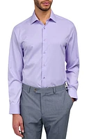 W. R.K Slim Fit Broken Stripe Print Recycled Performance Stretch Dress Shirt White Purple at Nordstrom,