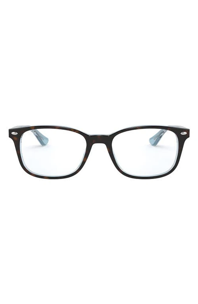 Ray-Ban 51mm Square Optical Glasses in Blue Havana at Nordstrom