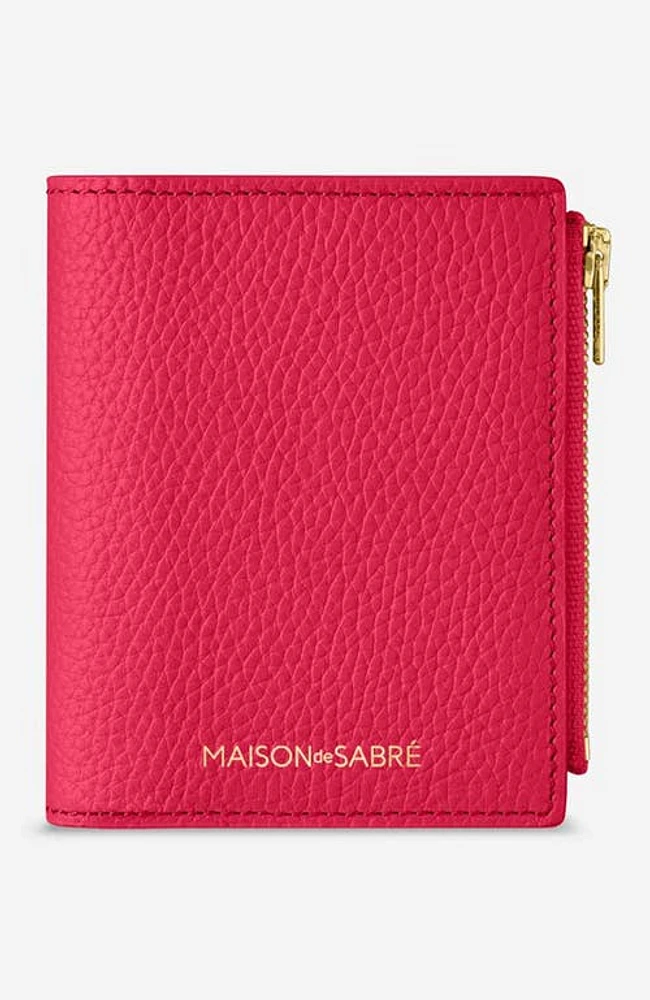 MAISON de SABRÉ Small Leather Bifold Wallet in Fuchsia Lavender at Nordstrom