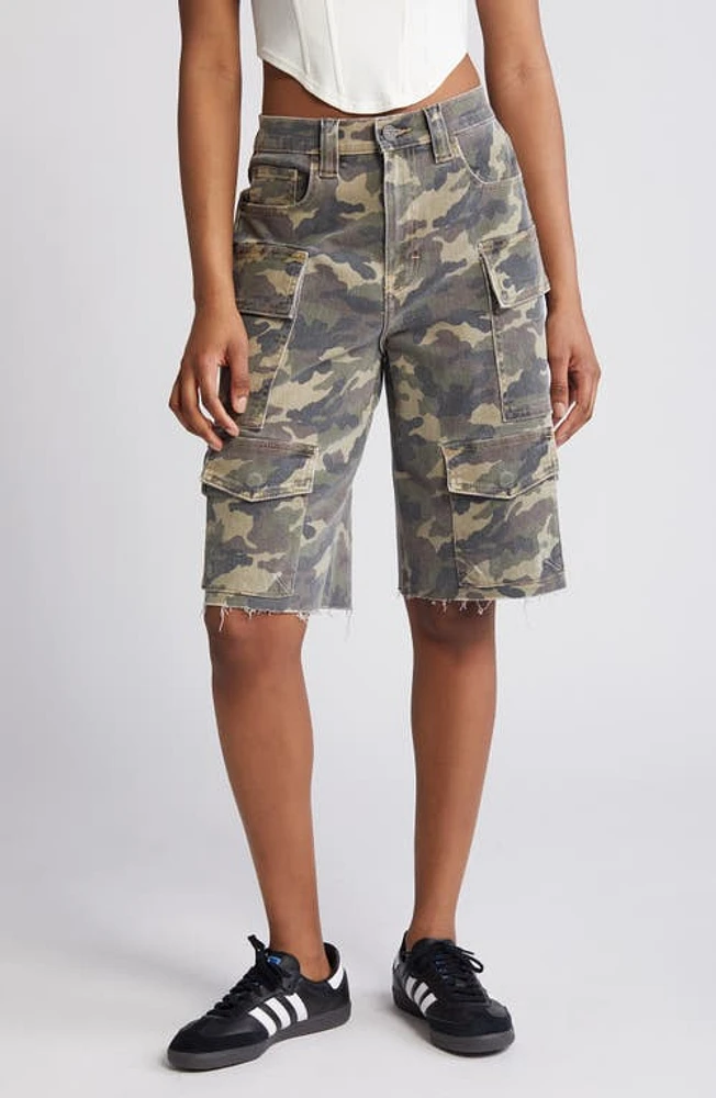 HIDDEN JEANS Camo Baggy Denim Cargo Shorts Olive at Nordstrom,