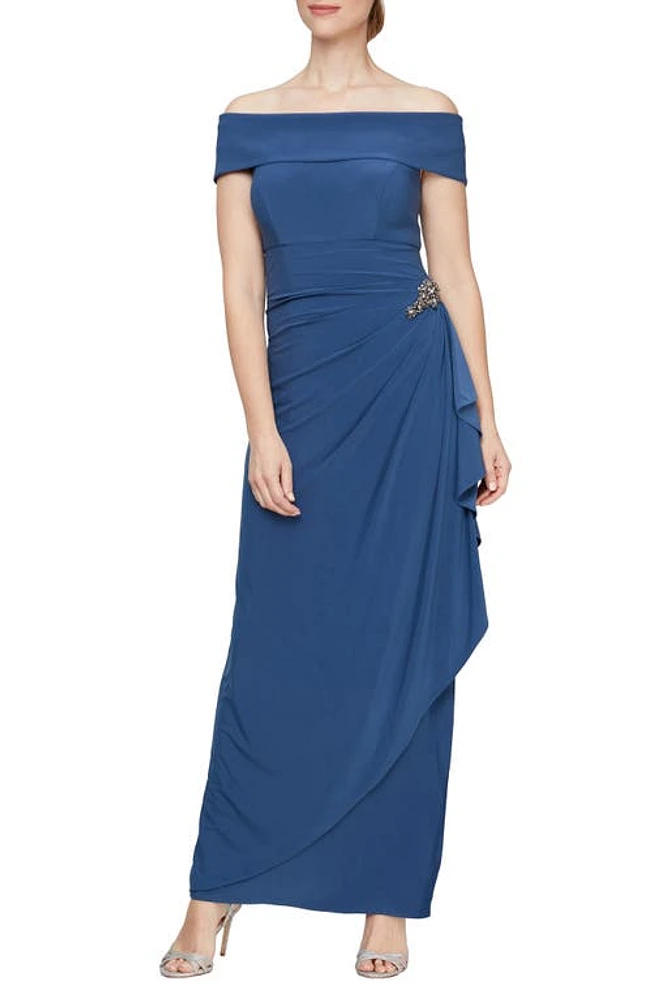 Alex Evenings Embellished Off the Shoulder Column Gown at Nordstrom,