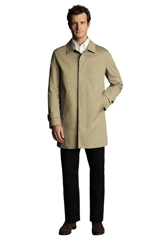 Charles Tyrwhitt Classic Showerproof Cotton Raincoat Limestone at Nordstrom,