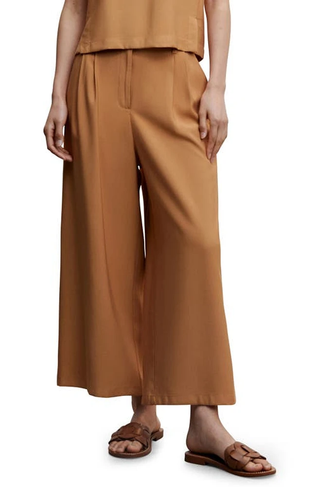 MANGO Pleated Culottes in Caramel at Nordstrom, Size X-Small