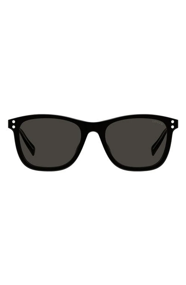 levi's 53mm Mirrored Rectangle Sunglasses in Black/Grey at Nordstrom