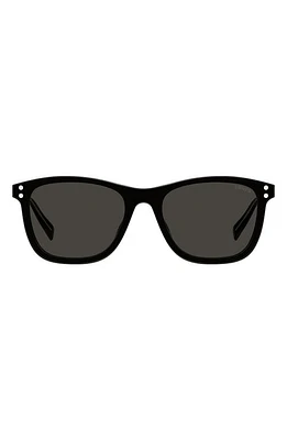 levi's 53mm Mirrored Rectangle Sunglasses in Black/Grey at Nordstrom