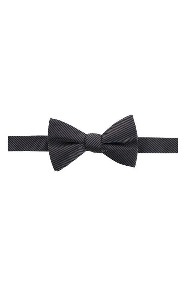 Trafalgar Leyton Stripe Pre-Tied Silk Bow Tie in Graphite at Nordstrom