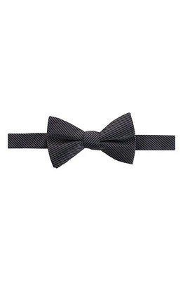 Trafalgar Leyton Stripe Pre-Tied Silk Bow Tie in Graphite at Nordstrom