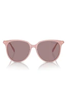 Swarovski 56mm Round Crystal Sunglasses in Milky Pink at Nordstrom