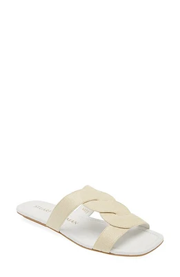 Stuart Weitzman Ibiza Slide Sandal White/Natural at Nordstrom,