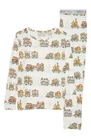 Bellabu Bear Kids' Zoo Train Fitted Two-Piece Pajamas at Nordstrom,