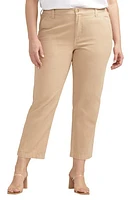 JAG High Waist Crop Cotton & Linen Chinos Humus at Nordstrom,