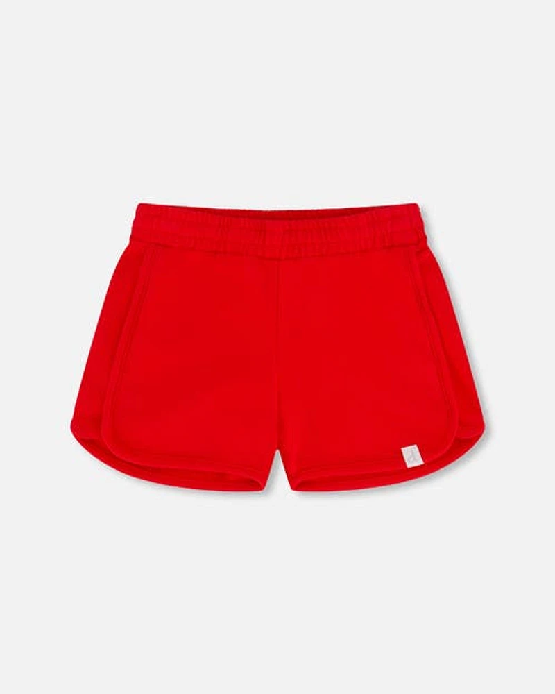 Deux Par Deux Little Girl's French Terry Short True Red at Nordstrom, Size 2T