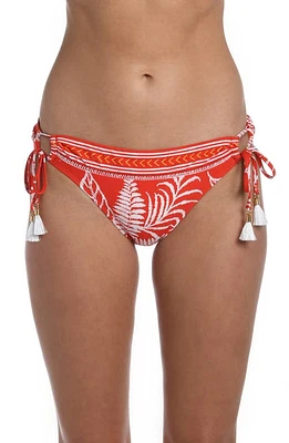 La Blanca Tapestry Adjustable Loop Hipster Bikini Bottoms Cherry at Nordstrom,