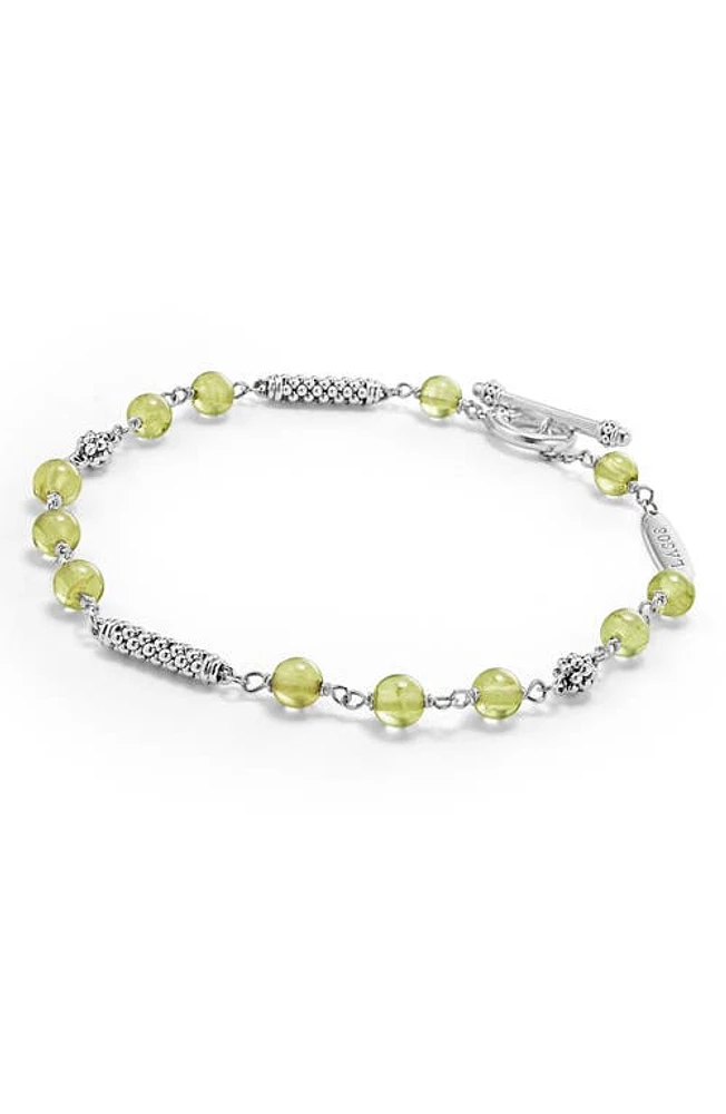 LAGOS Caviar Icon Peridot Bead Toggle Bracelet in Periwinkle at Nordstrom