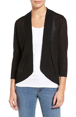 Tommy Bahama Lea Linen Cardigan Black at Nordstrom,