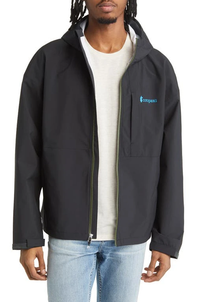 Cotopaxi Cielo Water Repellent Hooded Rain Jacket All Black at Nordstrom,