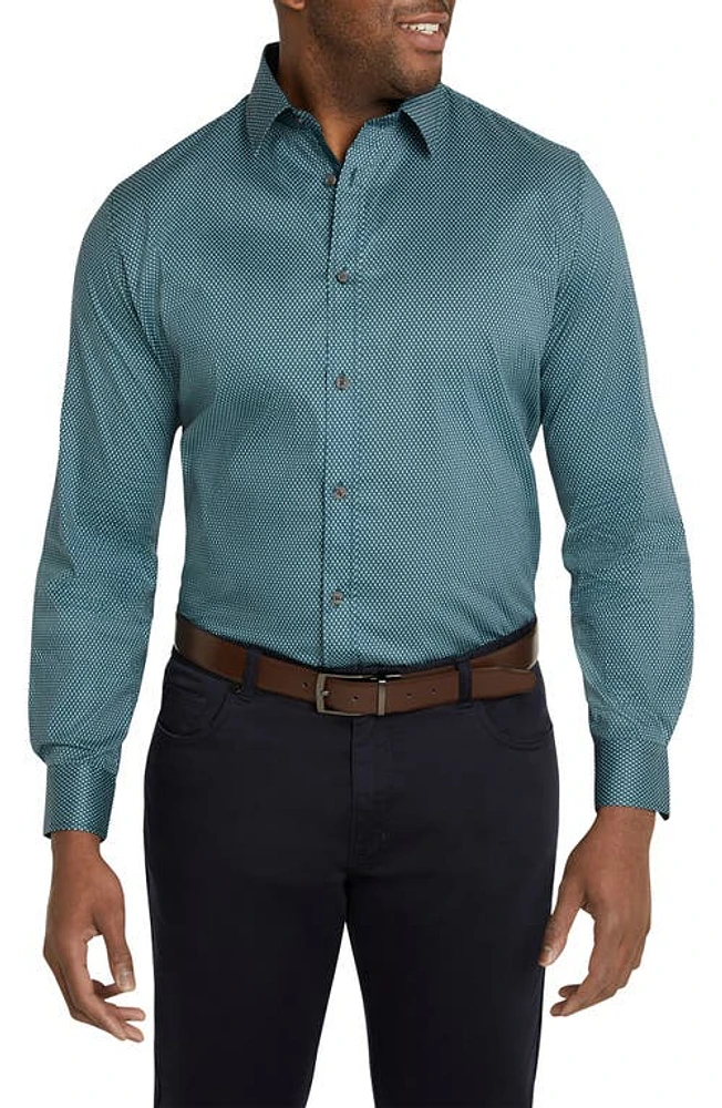 Johnny Bigg Eden Tile Print Stretch Cotton Button-Up Shirt at Nordstrom,