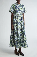 Erdem Blurred Floral Cotton Midi Shirtdress White at Nordstrom, Us