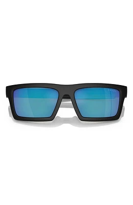 PRADA SPORT 55mm Rectangular Sunglasses in Black/Green Blue at Nordstrom