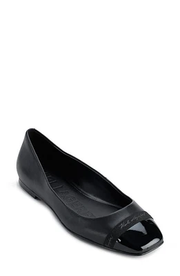 Karl Lagerfeld Paris Zayne Cap Toe Ballet Flat Black at Nordstrom,