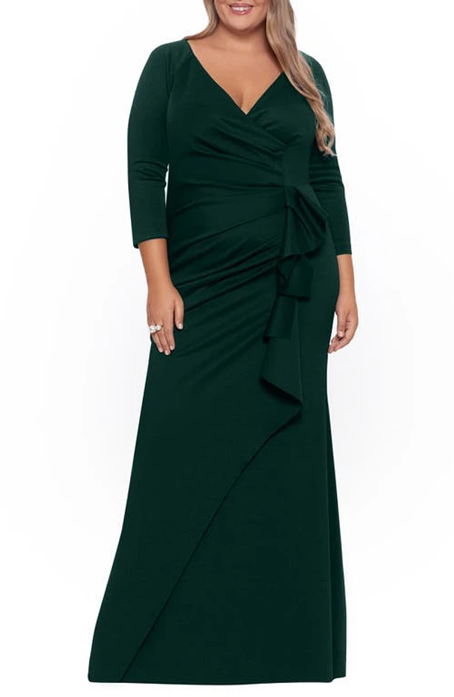 Xscape Evenings Side Ruched Scuba Gown at Nordstrom,