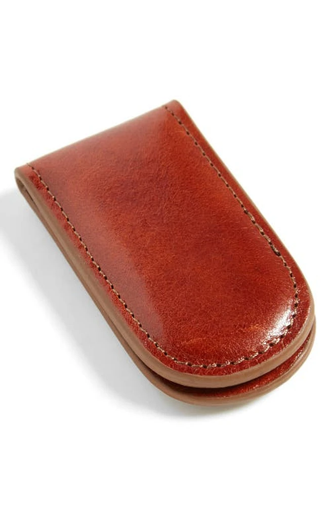 Bosca Leather Money Clip in Amber at Nordstrom