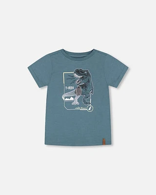 Deux Par Deux Boy's T-Shirt Pine Green Dinosaur Print at Nordstrom