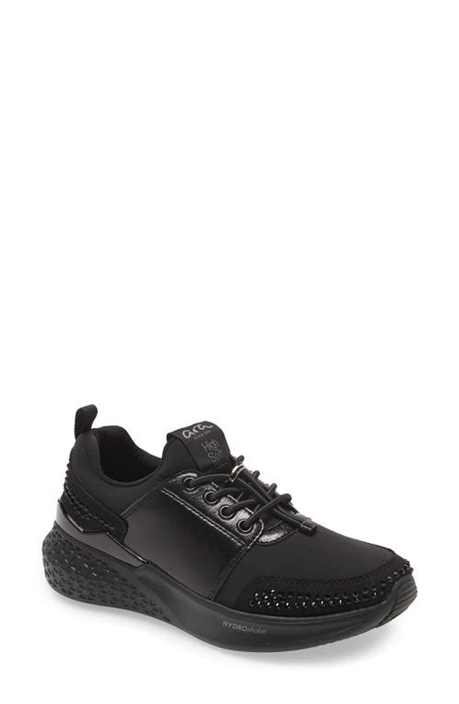 ara Midland Sneaker Black Suede/Hydro T-Stretch at Nordstrom,