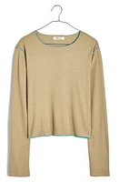 Madewell Contrast Stitch Crewneck Crop T-Shirt at Nordstrom,