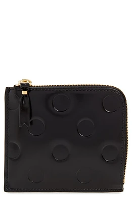 Comme des Garçons Wallets Dot Embossed Zip Around Leather Wallet in Black at Nordstrom