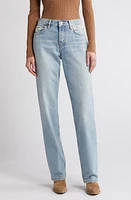 Re/Done Easy Straight Leg Organic Cotton Jeans Ripped Tide at Nordstrom,