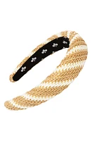 L. Erickson Brynn Stripe Woven Headband in Straw/Ivory at Nordstrom