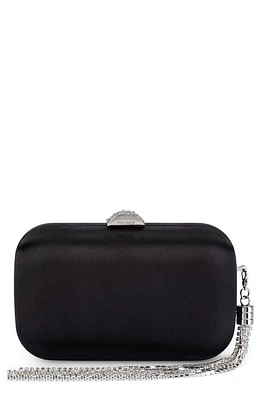 Olga Berg Ali Crystal Tassel Frame Clutch in Black at Nordstrom