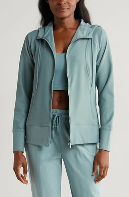 zella Echo Ottoman Rib Zip Hoodie at Nordstrom,