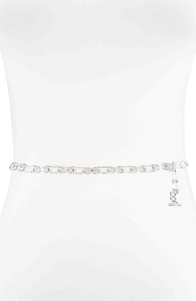 Sam Edelman Logo Chain Link Belt Nickel at Nordstrom,