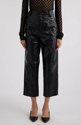 Isabel Marant Aude Crinkle Crop Faux Leather Pants Black at Nordstrom, Us