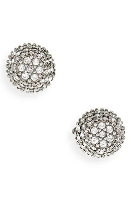 Balenciaga Cagole Crystal Pavé Double Earrings in Antique Silver/Crystal at Nordstrom