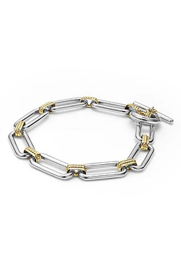 LAGOS Signature Caviar Link Bracelet in Silver Gold at Nordstrom, Size 7