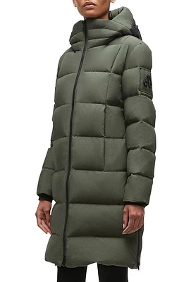 Moose Knuckles Saulteaux Long Down Jacket Army at Nordstrom,