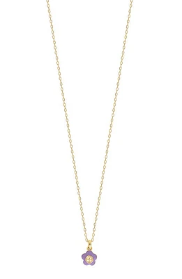 Bony Levy Kids' Flower Diamond Pendant Necklace in 18K Yellow Gold at Nordstrom, Size 15