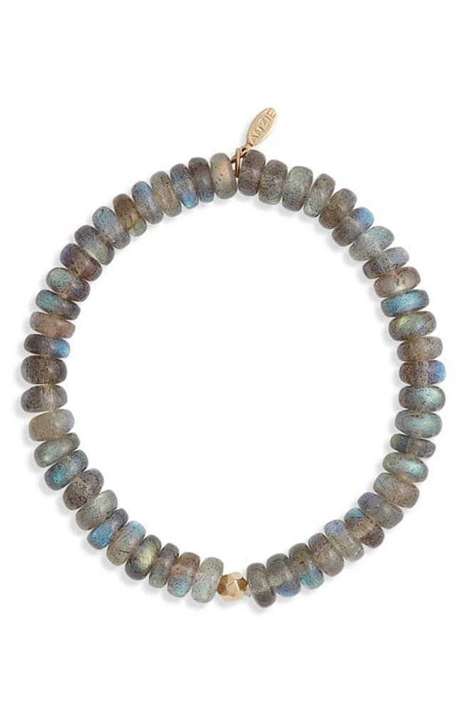 Anzie Boheme Labradorite Beaded Stretch Bracelet in Black at Nordstrom, Size 7.5