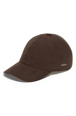 ZEGNA Linen Baseball Cap Brown at Nordstrom,