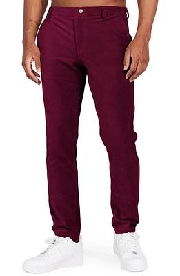 Redvanly Collins Corduory Golf Pants Burgandy at Nordstrom,