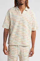 KROST Sunset Stripe Johnny Collar Polo Multi at Nordstrom,