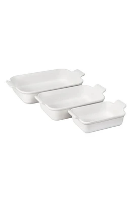 Le Creuset The Heritage Set of 3 Rectangular Baking Dishes in White at Nordstrom