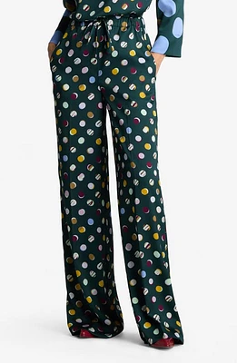 St. John Collection Patchwork Polka Dot Pants Spruce Multi at Nordstrom,