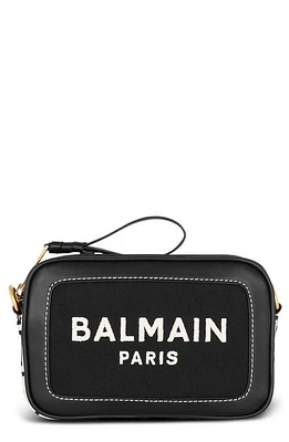 Balmain B-Army Monogram Crossbody Camera Bag in Ivory/Black at Nordstrom