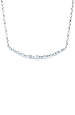 Kwiat Starry Night Curved Bar Diamond Necklace in White Gold at Nordstrom