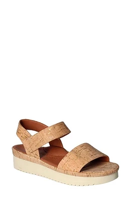 L'Amour des Pieds Abrilla Slingback Platform Wedge Sandal Natural/Gold at Nordstrom,