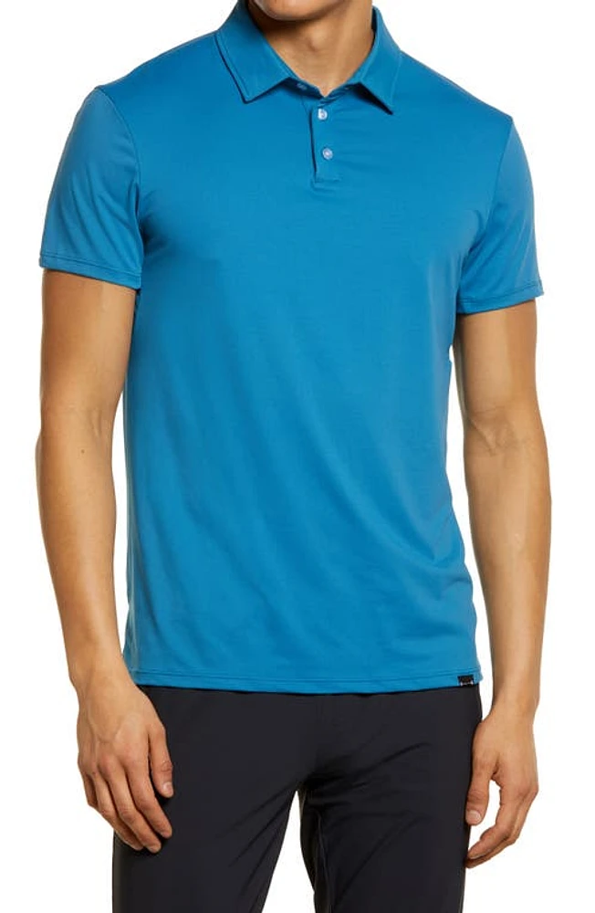 Barbell Apparel Men's Havok Stretch Solid Golf Polo Steel Blue at Nordstrom,